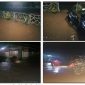 Tampak sejumlah rumah warga yang tergenang air banjir