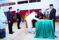 Pelantikan Eselon II III dan IV di Aula Bidadari Kantor Pemkab Halbar, pada Senin (06/09/21) Lalu. | Foto : Dok Istimewa