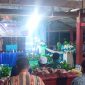 Wakil Bupati Halbar, Djufri Muhamad saat memberikan sambutan pada kegiatan temu kangen dan ibadah perayaan Natal di rumah adat desa Balisoan.