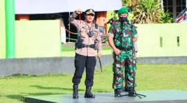 Tampak Kapolres Halbar AKBP Indra Andiarta dan Danramil Loloda 1501-06/Loloda saat memimpin Apel Gabungan 