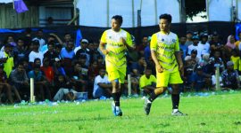 Tampak pemain Persebal Fc Hairil dan Ari   usai menaklukkan lawan pemain asal Persital Tabobol. (Dok/Hryd) 