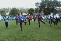 Kegiatan senam sehat di kecamatan ibu 