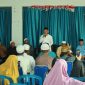 Wakil Bupati Halmahera Barat, Djufri Muhamad saat memberikan sambutan dalam penerimaan dan penyerahan Jemaah Umroh (dok/terasmalut)