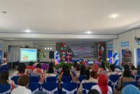 Meri Uang Popala saat memberikan sambutan dalam acara perayaan Natal (dok/terasmalut)