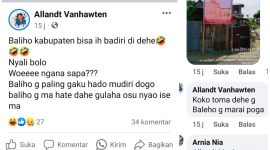Akun Facebook @Allandt Vanhawten/RA yang diduga kuat sebagai pelaku pengerusakan/penghilangan APK Milik Caleg Kabupaten Halmahera Barat dari Partai Hanura atas Nama Ruslan Habsyi (Istimewa)