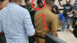 Tangkapan Layar pada video yang beredar saat Ajudan Bupati Halmahera Barat saat membanting kemudian menginjak Don Joao