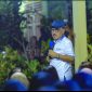 James Uang, Calon Bupati (Pertahan) saat menyampaikan orasi Politik dalam kampanye JUJUR Jilid dua di Desa Soakonora (dok/terasmalut)