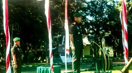 Danrem 152 Babullah Ternate saat memimpin Sertijab Danyonif 732 Banau di Lapangan Mako Yonif 732 Banau (Dok | terasmalut)