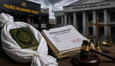 Berkas perkara dan simbol keadilan menjadi representasi sengketa hukum terkait penetapan tersangka dalam perkara dugaan fitnah yang sedang diuji melalui mekanisme praperadilan. Foto: Ilustrasi/tm