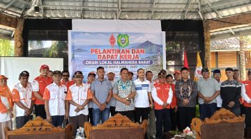 Pengurus ORARI Lokal Halmahera Barat bersama jajaran pemerintah dalam Pelantikan dan Rapat Kerja Masa Bakti 2026–2029. (Dok/Ist)