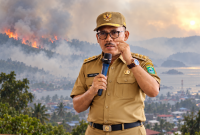 Bupati Halmahera Barat, James Uang, menyampaikan arahan terkait kondisi kabut asap akibat kebakaran hutan dan lahan (karhutla) yang berdampak pada kualitas udara di Maluku Utara, khususnya Halmahera Barat. Pemerintah daerah mengambil langkah antisipatif, termasuk menginstruksikan pembagian masker kepada masyarakat serta memperketat kesiapsiagaan menghadapi potensi dampak kesehatan dan perubahan cuaca. (Foto: Ilustrasi)